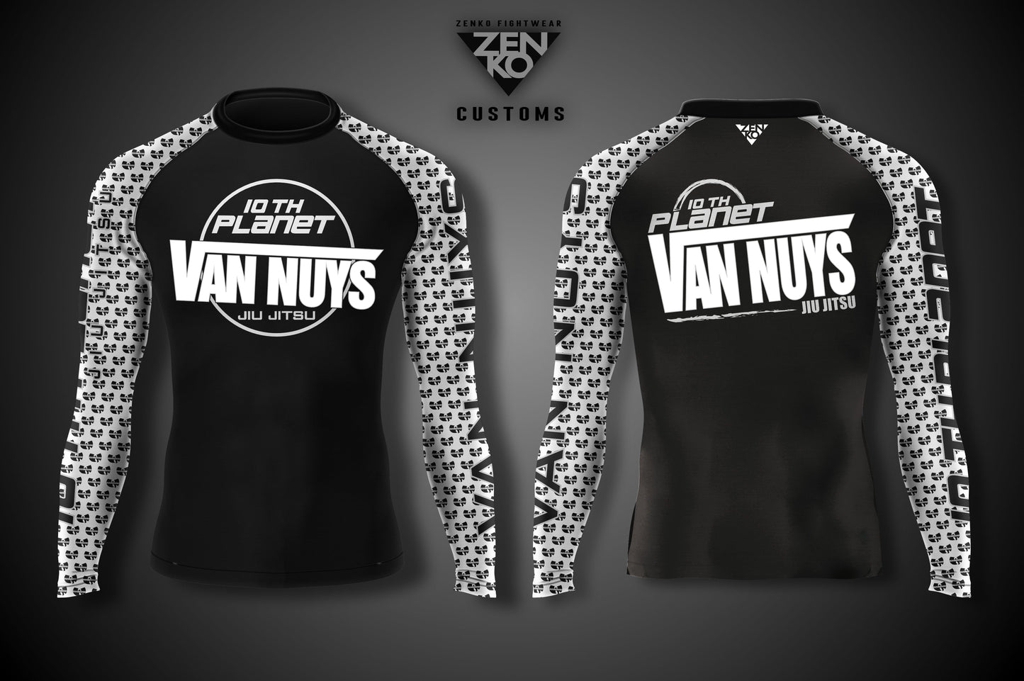 10th Planet Van Nuys Long Sleeve Ranked Rashguard (White)