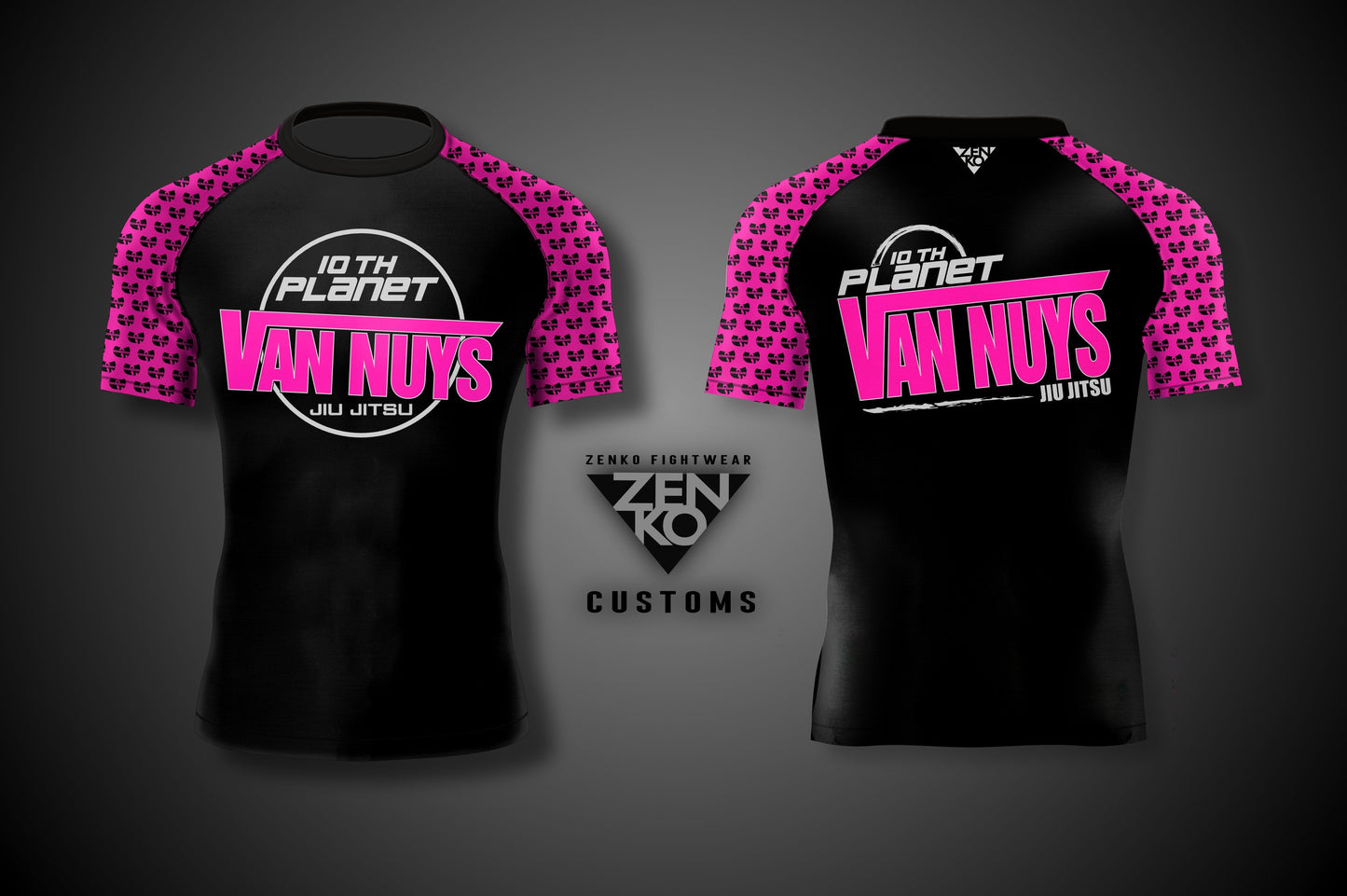 10th Planet Van Nuys Short Sleeve Ranked Rashguard (Pink)