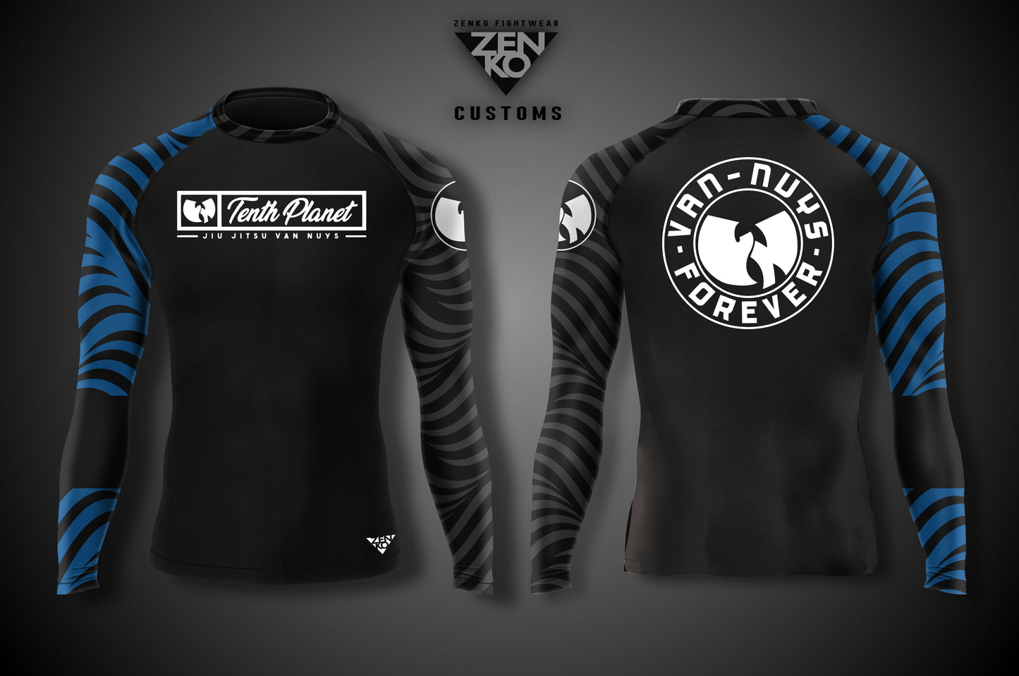 10th Planet Van Nuys "Forever" Long Sleeve Ranked Rashguard (Blue)