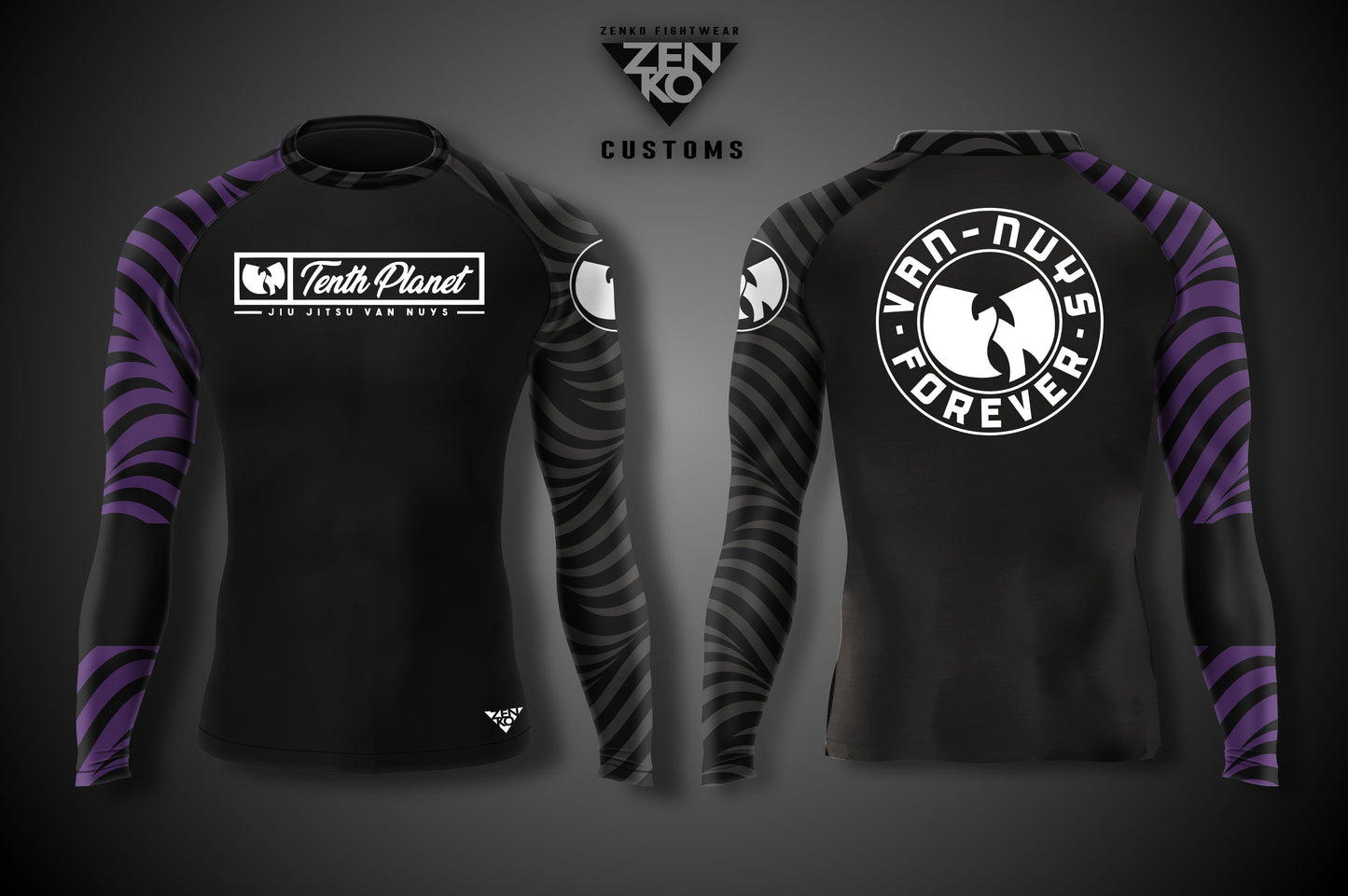 10th Planet Van Nuys "Forever" Long Sleeve Ranked Rashguard (Purple)