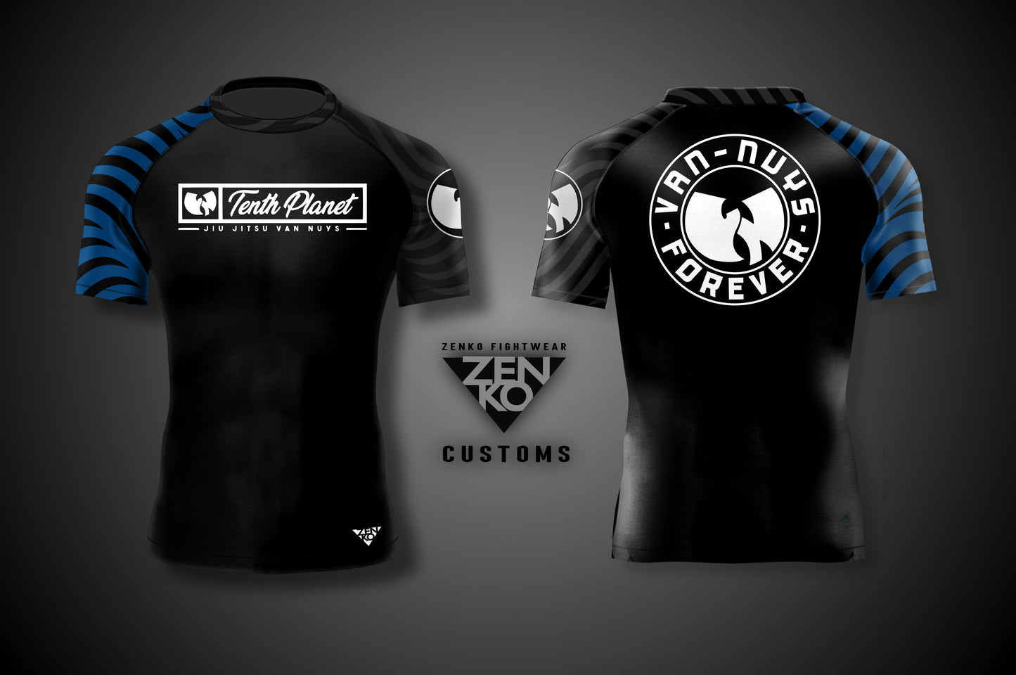 10th Planet Van Nuys "Forever" Short Sleeve Ranked Rashguard (Blue)