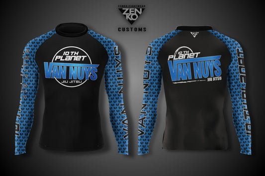 10th Planet Van Nuys Long Sleeve Ranked Rashguard (Blue)