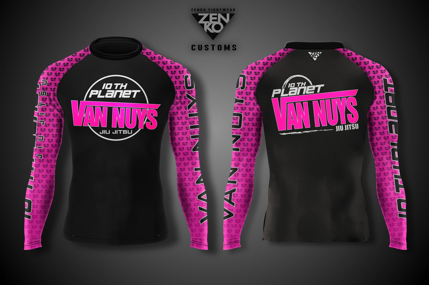 10th Planet Van Nuys Long Sleeve Ranked Rashguard (Pink)