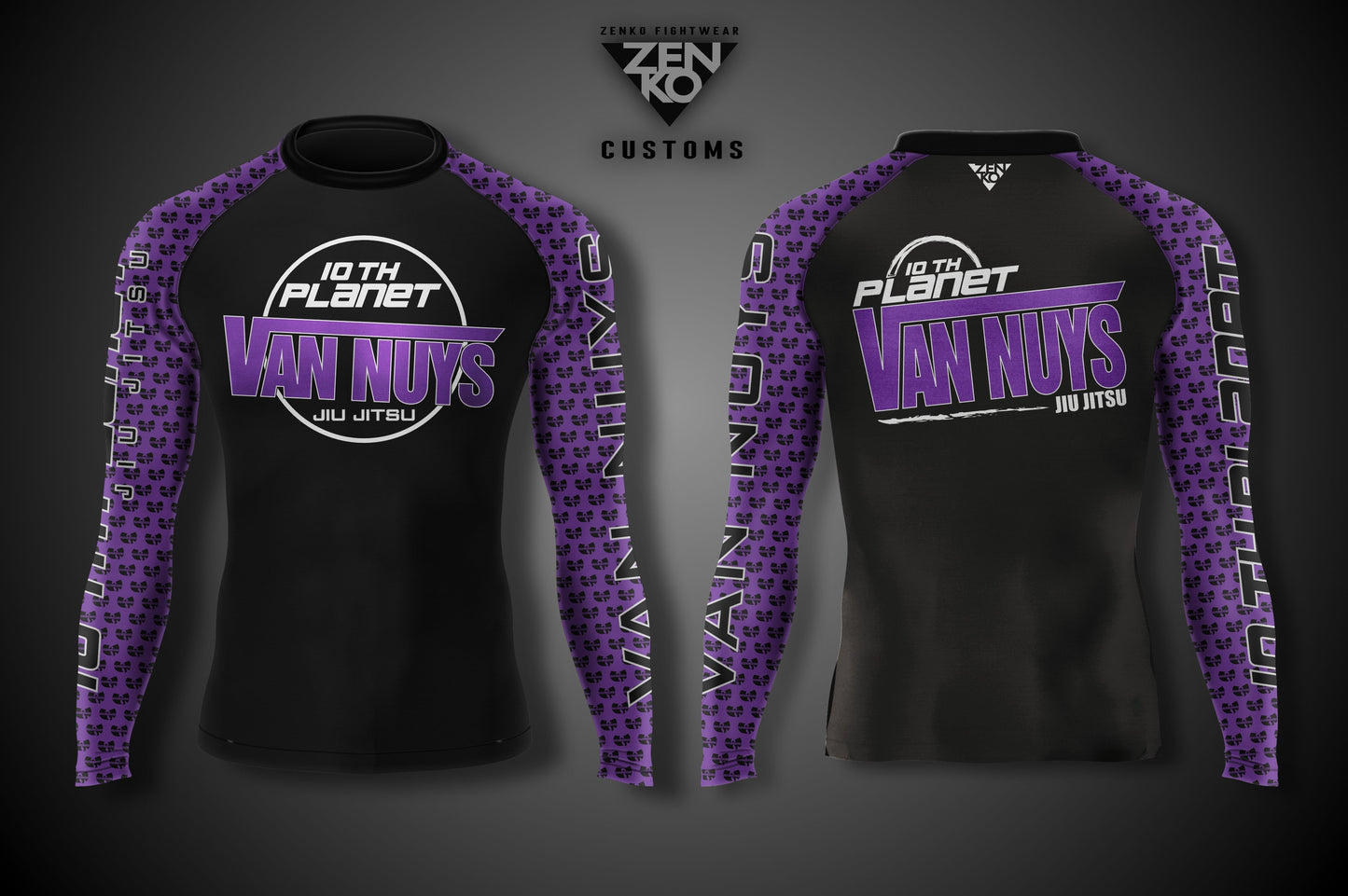 10th Planet Van Nuys Long Sleeve Ranked Rashguard (Purple)