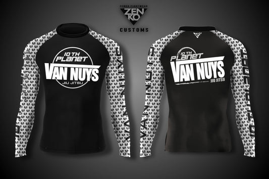 10th Planet Van Nuys Long Sleeve Ranked Rashguard (White)